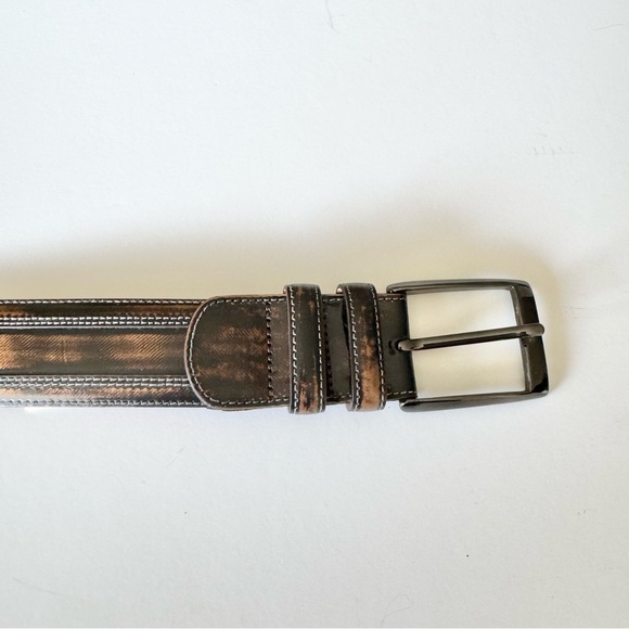 New Mezlan Men's Brown Leather Belt Made in Spain Size 36 - Picture 4 of 10